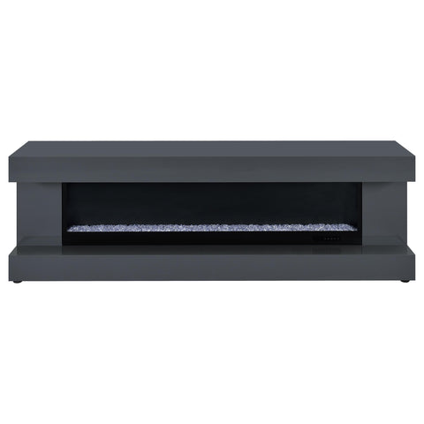 Centergrove TV Stand Fireplace Console Bluetooth Speaker Grey High Gloss