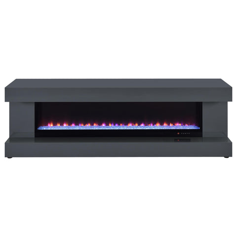 Centergrove TV Stand Fireplace Console Bluetooth Speaker Grey High Gloss