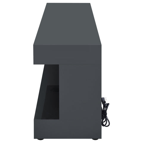 Centergrove TV Stand Fireplace Console Bluetooth Speaker Grey High Gloss