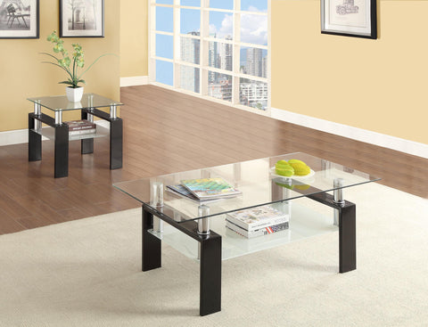 Reeves 2-piece Rectangular Coffee and End Table Set Black