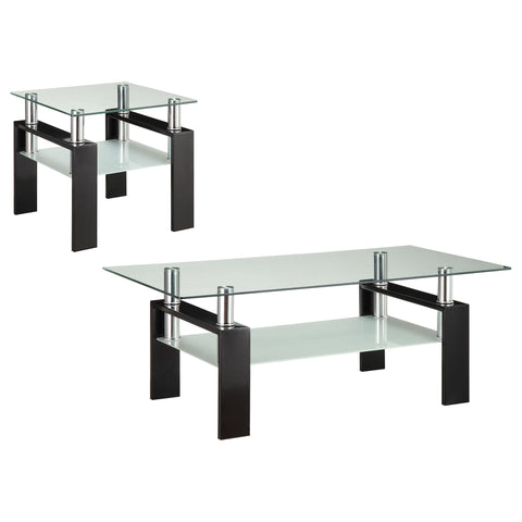 Reeves 2-piece Rectangular Coffee and End Table Set Black