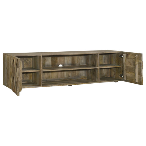 Kaywood 2-door Wood 70" TV Stand Media Console Mango BrownMango Brown