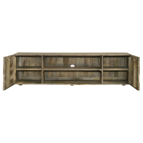Kaywood 2-door Wood 70" TV Stand Media Console Mango BrownMango Brown