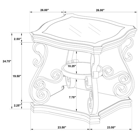 Breckenridge 3-piece Glass Top Coffee and End Table Set Dark Merlot