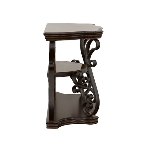 Rubeus Scrollwork Entryway Sofa Console Table Deep MerlotDark Merlot