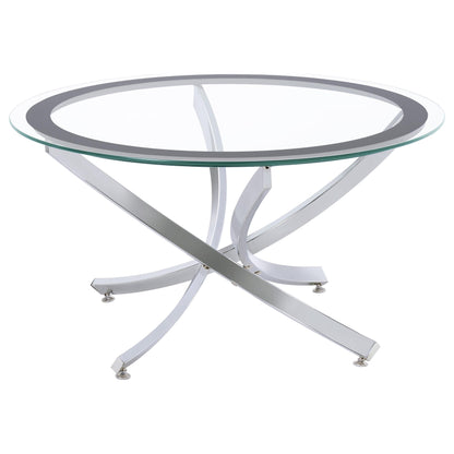 Cambria 3-piece Round Coffee and End Table Set Chrome