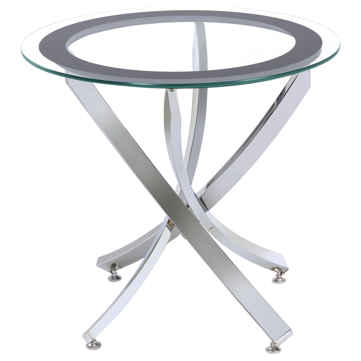 cambria 3-piece round coffee and end table set chrome