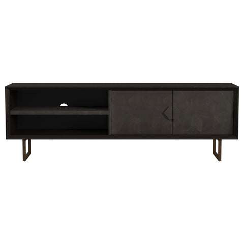 Stanton 2-door Mango Wood 70" TV Stand Charcoal BlackCharcoal Black