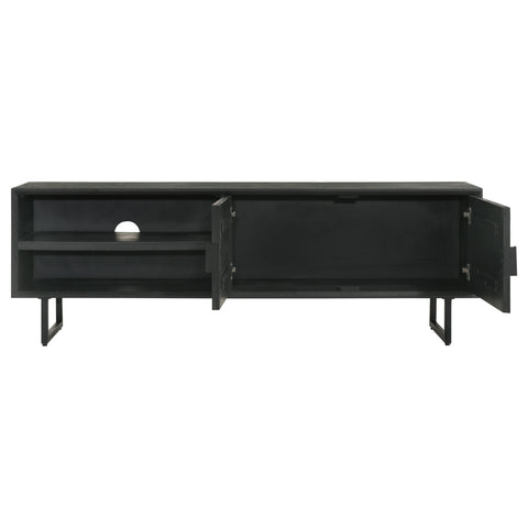 Stanton 2-door Mango Wood 70" TV Stand Charcoal BlackCharcoal Black