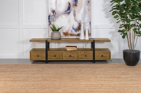 Elodie 5-drawer Mango Wood 70" TV Stand Media Console BrownBrown