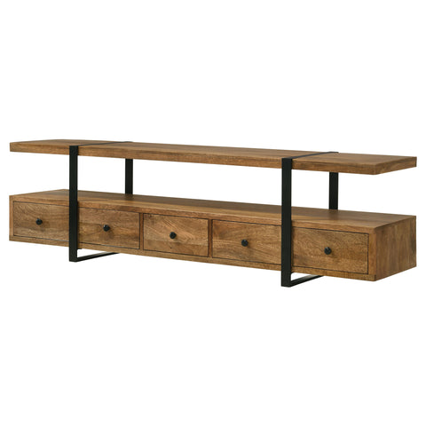 Elodie 5-drawer Mango Wood 70" TV Stand Media Console BrownBrown