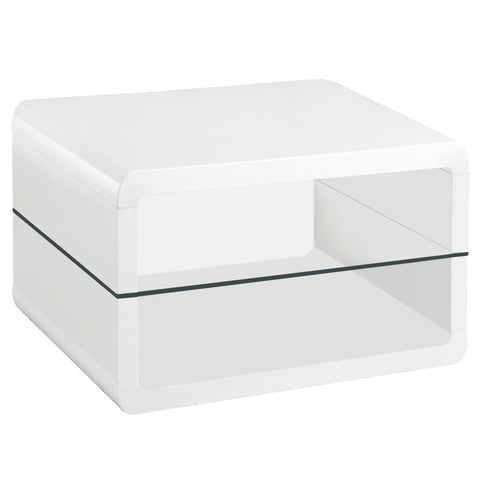 Hawthorne 1-shelf Rectangular Side End Table White High GlossWhite High Gloss