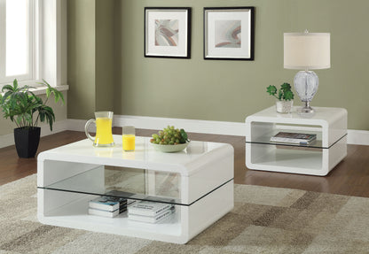 Anna 2-piece Coffee and End Table Set White High Gloss