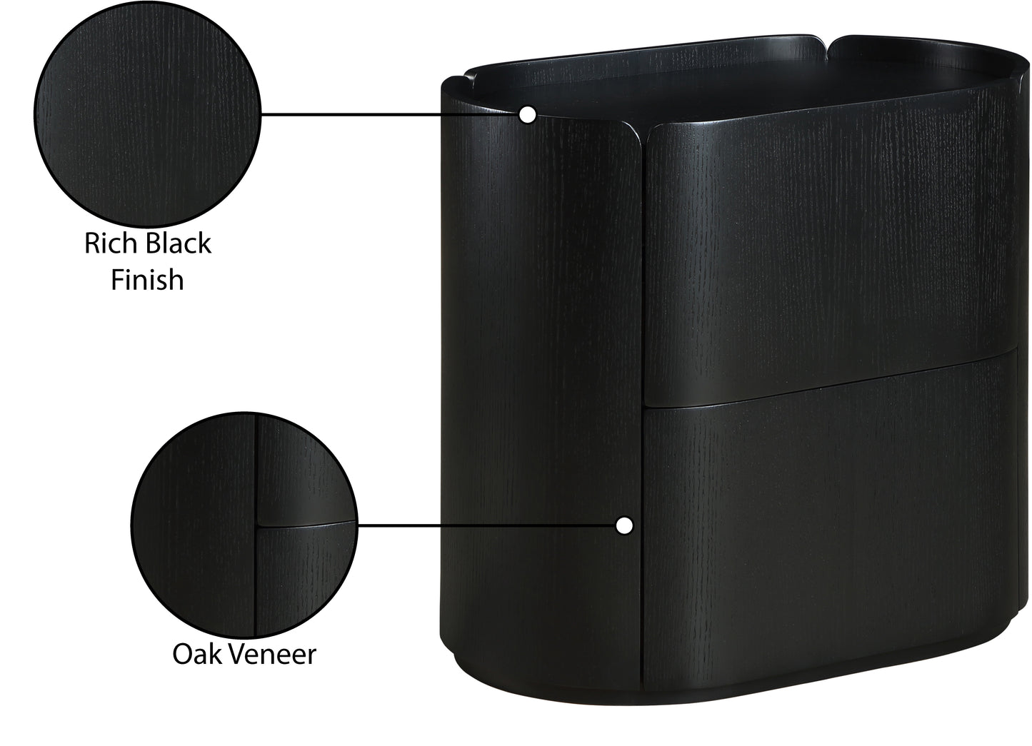 anzio black night stand