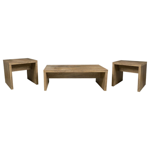 Mason 3-piece Rectangular Coffee and End Table Set Mango