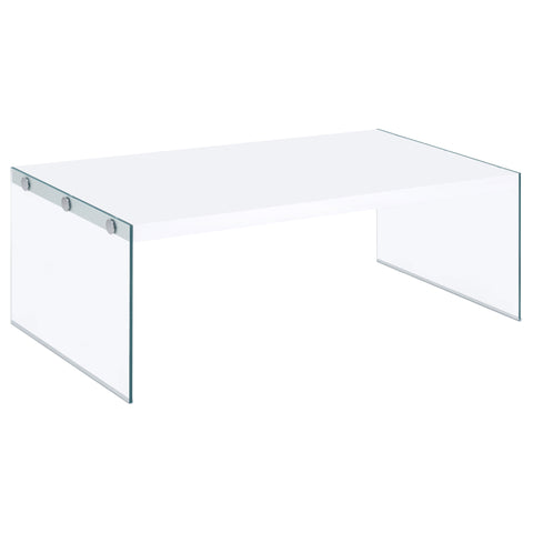 Dexter Rectangular Glass Frame Coffee Table White High GlossWhite High Gloss