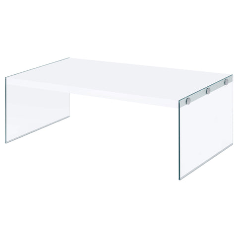 Dexter Rectangular Glass Frame Coffee Table White High GlossWhite High Gloss