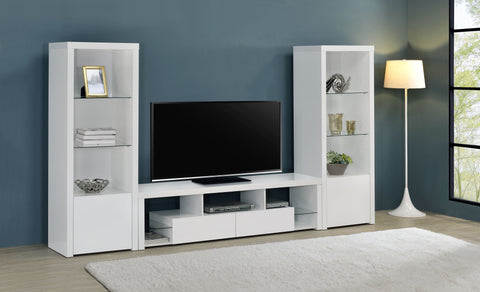 Comstock 3-piece 71" TV Entertainment Center White High GlossWhite High Gloss