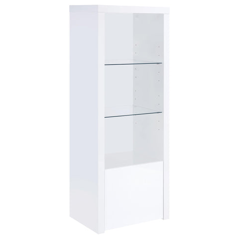 Comstock 3-shelf Engineered Wood Media Tower High Gloss WhiteWhite High Gloss