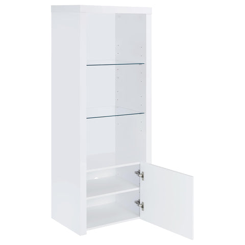 Comstock 3-shelf Engineered Wood Media Tower High Gloss WhiteWhite High Gloss