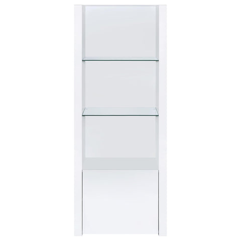 Comstock 3-shelf Engineered Wood Media Tower High Gloss WhiteWhite High Gloss