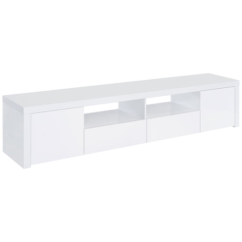Comstock 2-door Engineered Wood 79" TV Stand High Gloss WhiteWhite High Gloss