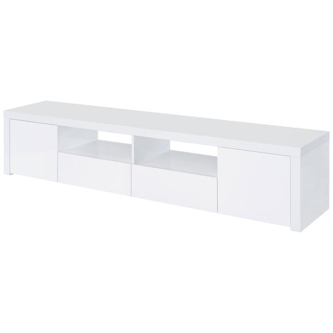 Comstock 2-door Engineered Wood 79" TV Stand High Gloss WhiteWhite High Gloss