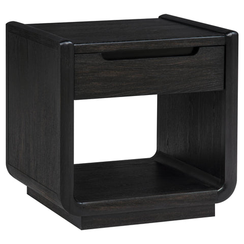 Clower 1-drawer Wood Occasional Side End Table Burnished Black