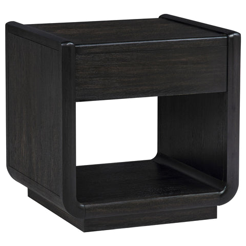 Clower 1-drawer Wood Occasional Side End Table Burnished Black