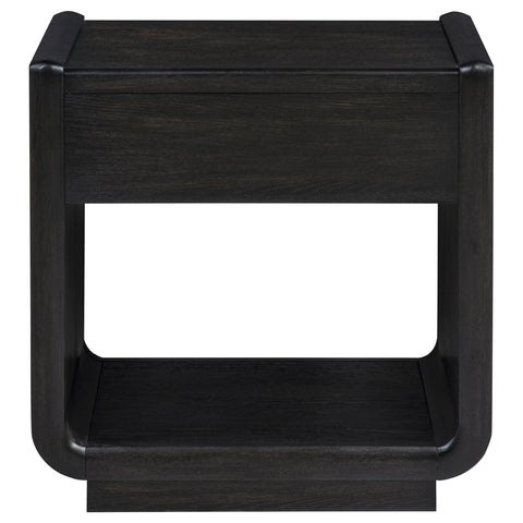 Clower 1-drawer Wood Occasional Side End Table Burnished Black