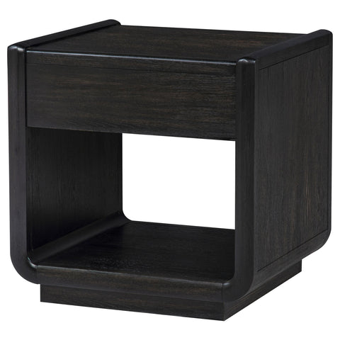 Clower 1-drawer Wood Occasional Side End Table Burnished Black