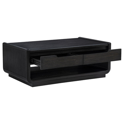 Clower 2-piece Wood Coffee and End Table Set Burnished Black