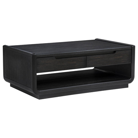 Clower 2-drawer Wood Cocktail Coffee Table Burnished Black