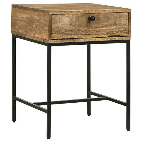 Cabra Rectangular Side End Table with Storage Honey BrownHoney Brown
