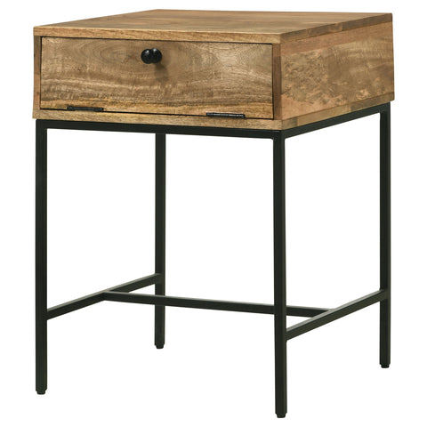 Cabra Rectangular Side End Table with Storage Honey BrownHoney Brown