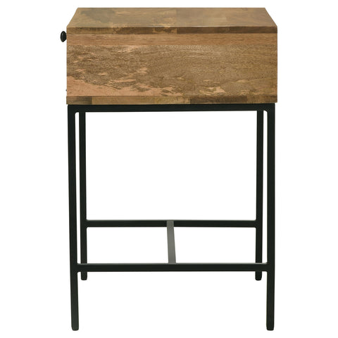 Cabra Rectangular Side End Table with Storage Honey BrownHoney Brown