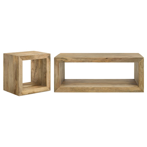 Moore 2-piece Solid Mango Coffee and End Table Set Natural