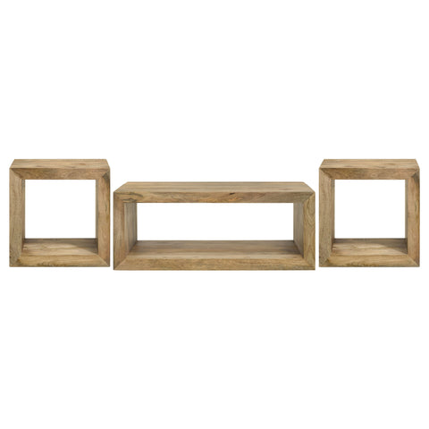Moore 3-piece Solid Mango Coffee and End Table Set Natural