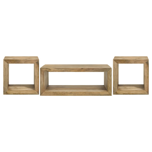 Moore 3-piece Solid Mango Coffee and End Table Set Natural