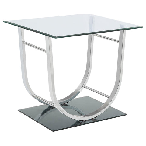 Medley 2-piece Glass Top Coffee and End Table Set Chrome