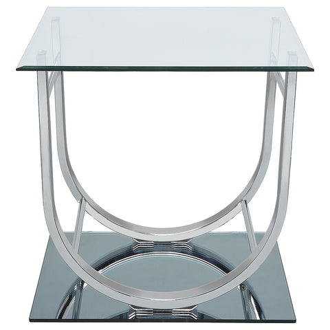 Medley 3-piece Glass Top Coffee and End Table Set Chrome