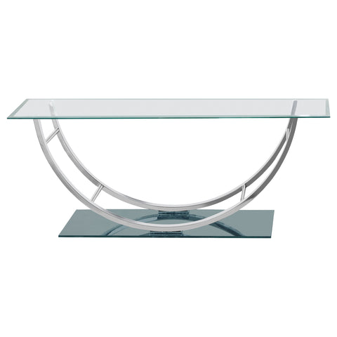 Margaret Rectangular U-Shaped Glass Top Coffee Table ChromeChrome