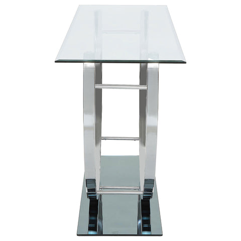 Margaret U-shaped Glass Top Entryway Console Table ChromeChrome