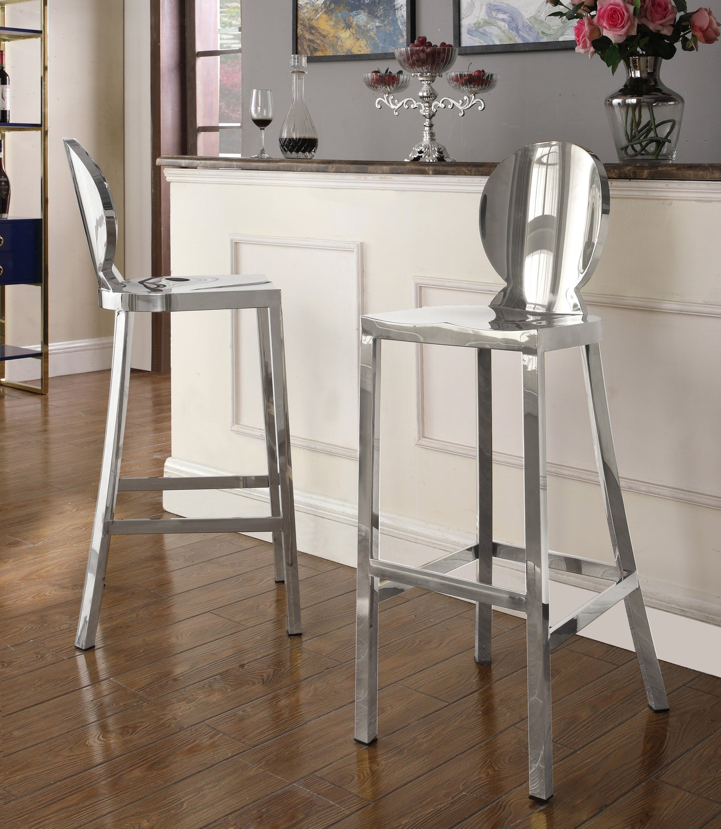 ritz chrome stainless steel stool