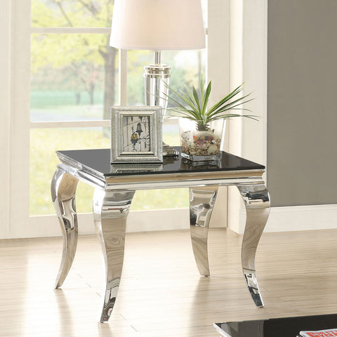 Keene Square End Table Chrome and BlackBlack