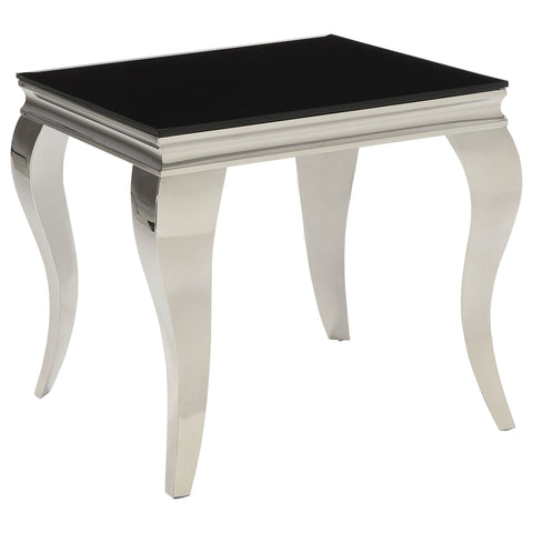 Keene Square End Table Chrome and BlackBlack