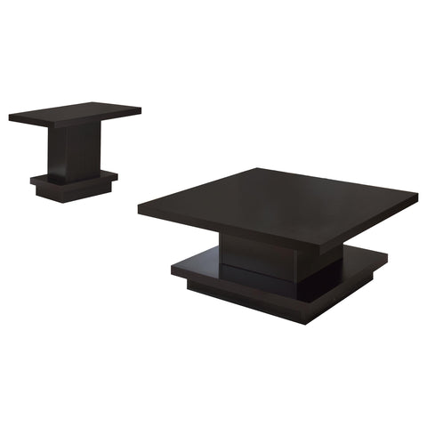 Tisdall 2-piece Square Coffee and End Table Set Cappuccino