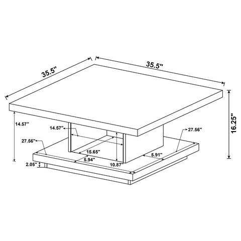 Tisdall 2-piece Square Coffee and End Table Set Cappuccino