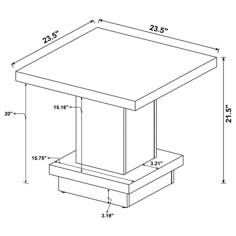 Tisdall 3-piece Square Coffee and End Table Set Cappuccino