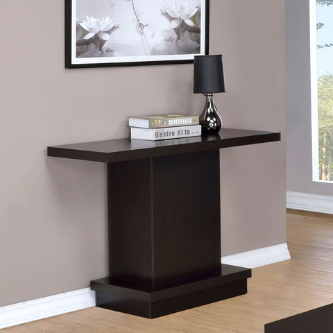 Pepita Engineered Wood Pedestal Console Table CappuccinoCappuccino